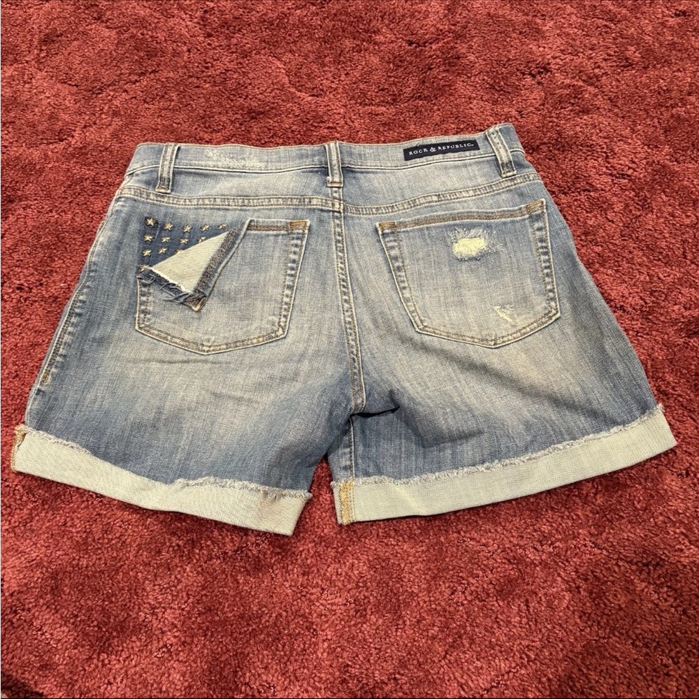 Rock & Republic Distressed Blue Jean Shorts - Picture 6 of 6